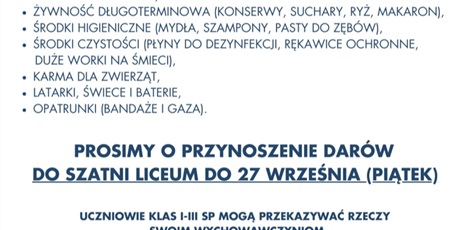 POMOC DLA POSZKODOWANYCH POWODZIĄ